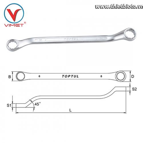Cờ lê 2 đầu vòng toptul AAEH1819