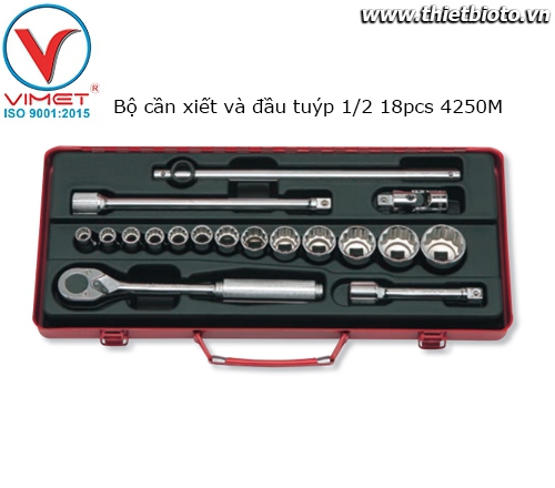 Bộ cần xiết và đầu tuýp 1/2 18pcs Koken 4250M