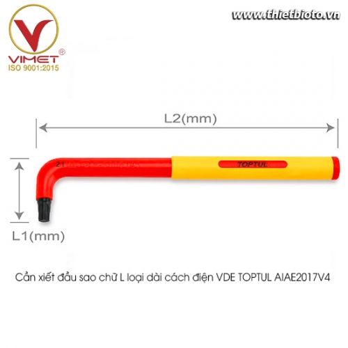 Cần xiết đầu sao chữ L loại dài cách điện VDE TOPTUL AIAE2017V4