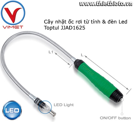 Cây nhặt ốc rơi từ tính đèn LED Toptul JJAD1625