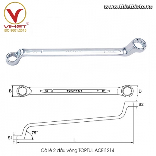 Cờ lê 2 đầu vòng TOPTUL ACEI1214