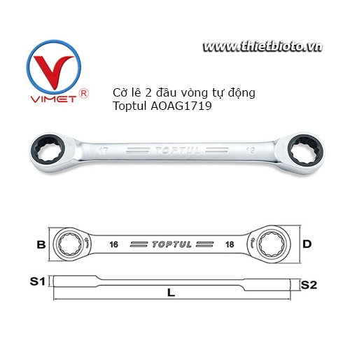 Cờ lê 2 đầu vòng tự động Toptul AOAG1719