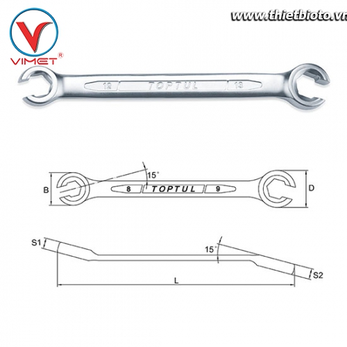 Cờ lê đầu mở 8x9mm Toptul AEEA0809