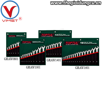 Bộ cờ lê đầu tròn đầu hở 15 độ 14 món TOPTUL GRAW1401