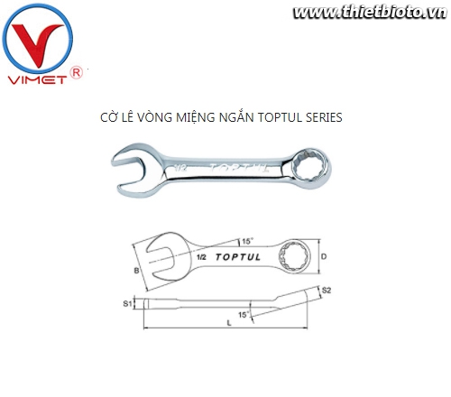 Cờ lê vòng miệng ngắn 5/16 TOPTUL ACAF1010