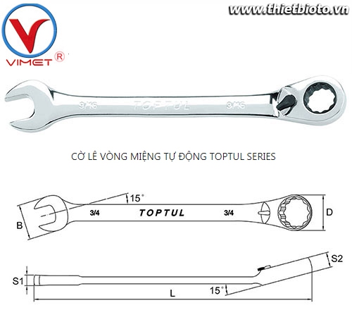 Cờ lê vòng miệng tự động 11/16 TOPTUL ADAA2222