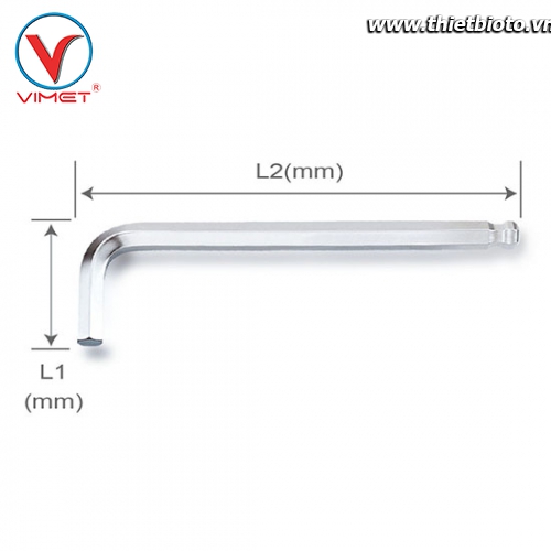 Lục giác L 1 đầu bi 5mm Toptul AGBL0512