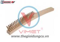Bàn chải cọ sợi đồng mạ thiếc 3 hàng Gedore GED1750030S