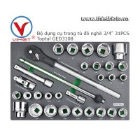 Bộ cần siết và đầu tuýp 3/4 inch 31 chi tiết Toptul GED3108