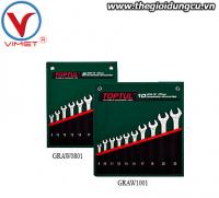 Bộ cờ lê đầu tròn đầu hở 15 độ 10 món toptul GRAW1001