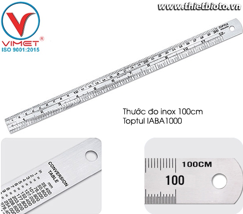 Thước đo bằng thép không gỉ Toptul IABA1000