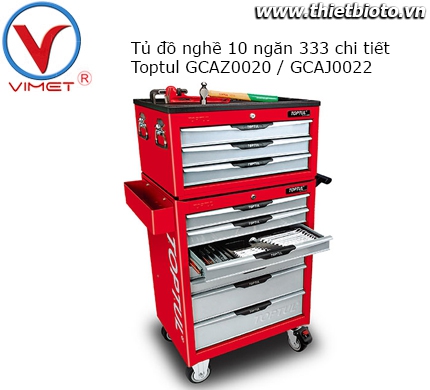 Tủ đồ nghề 2 tầng 10 ngăn 333 chi tiết Toptul GCAZ0020 GCAJ0022