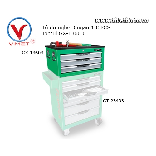 Tủ đồ nghề 3 ngăn 98 chi tiết Toptul GX-13603