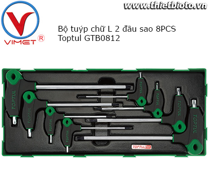 Bộ tuýp chữ L 2 đầu sao Toptul GTB0812